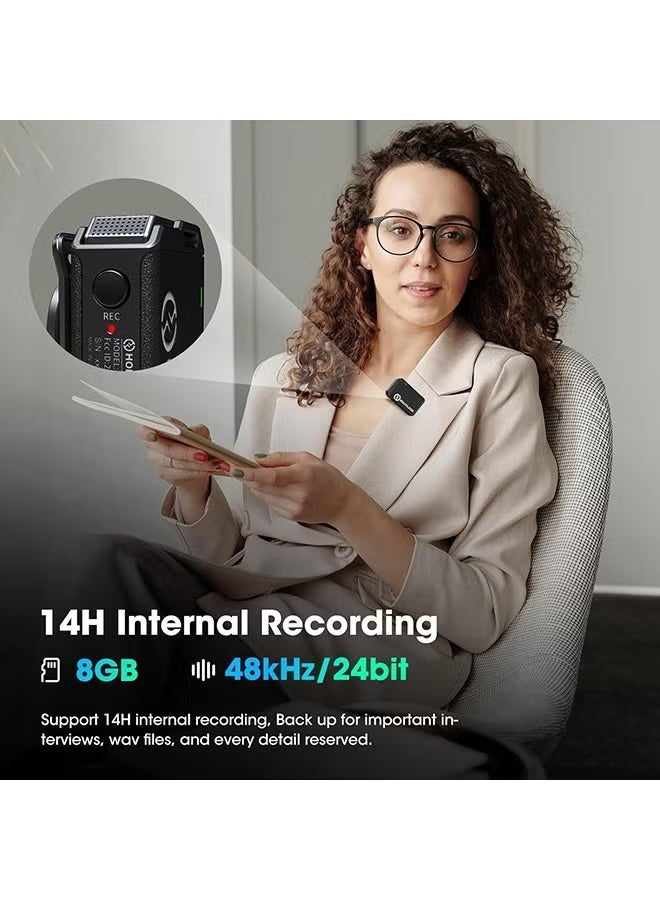 Hollyland Lark Max Wireless Lavalier Microphone System, ENC Noise Canceling, Studio Audio Quality, 22H Duration, 820ft Range, 8GB Storage Recording Mic, Compatible with DSLR Camera, Smartphones (Solo) - Image 5